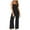 Black, variant on Maean Work Jumpsuit for Women Straight Wide Leg Spaghetti Strap Adjustable Back Zipper Long Pants Rompers
