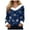 Blue, variant on Women's Ugly Christmas Sweater with Plush Faux Fur Trim with Relaxed V-Neck (Green, M)