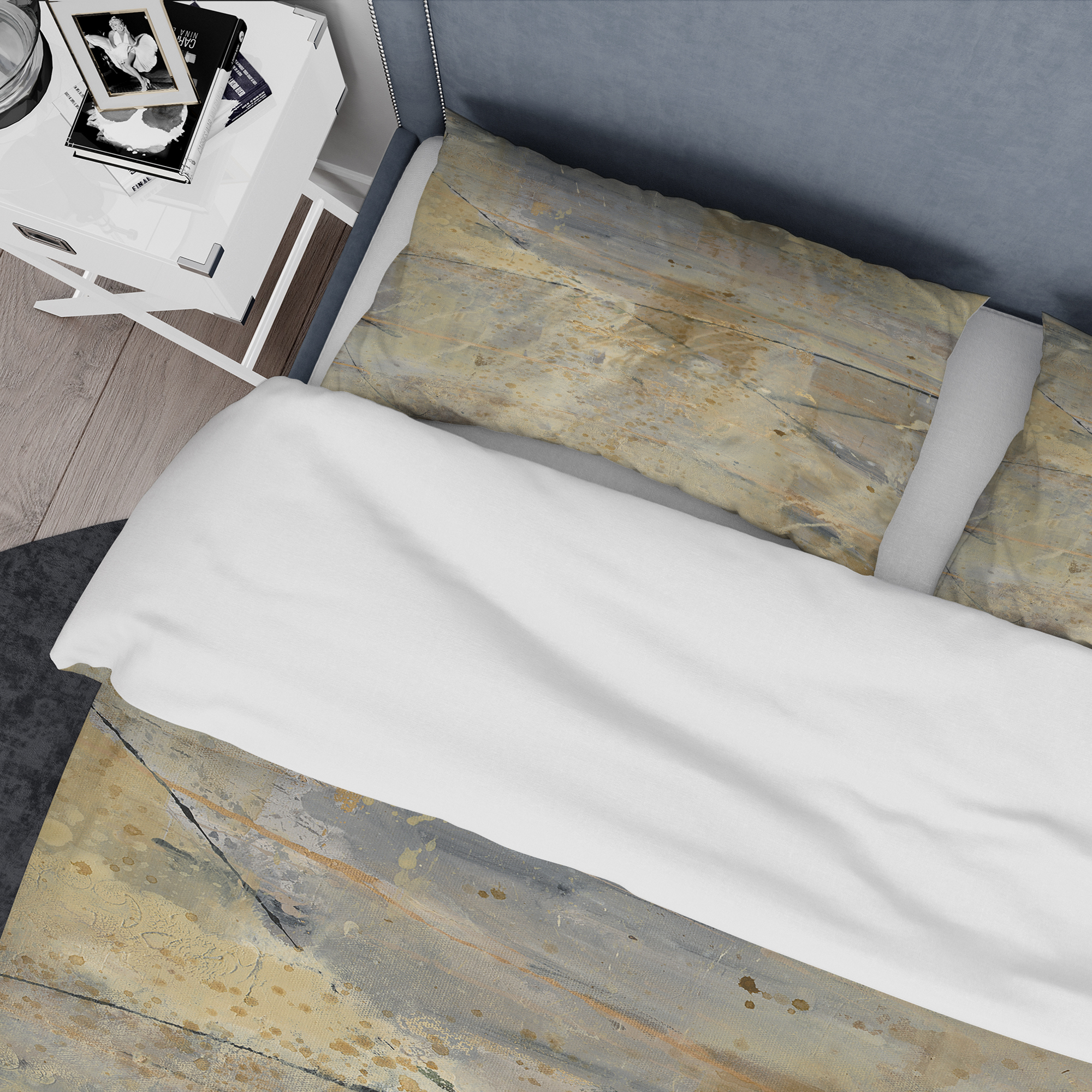 Designart 'Geometric Cream Block I' Geometric Duvet Cover Set