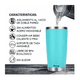 thumbnail image 3 of Vaso Térmico Bloosom Portátil De Acero Inoxidable 20oz Con Calor/frí Azul Claro, 3 of 4