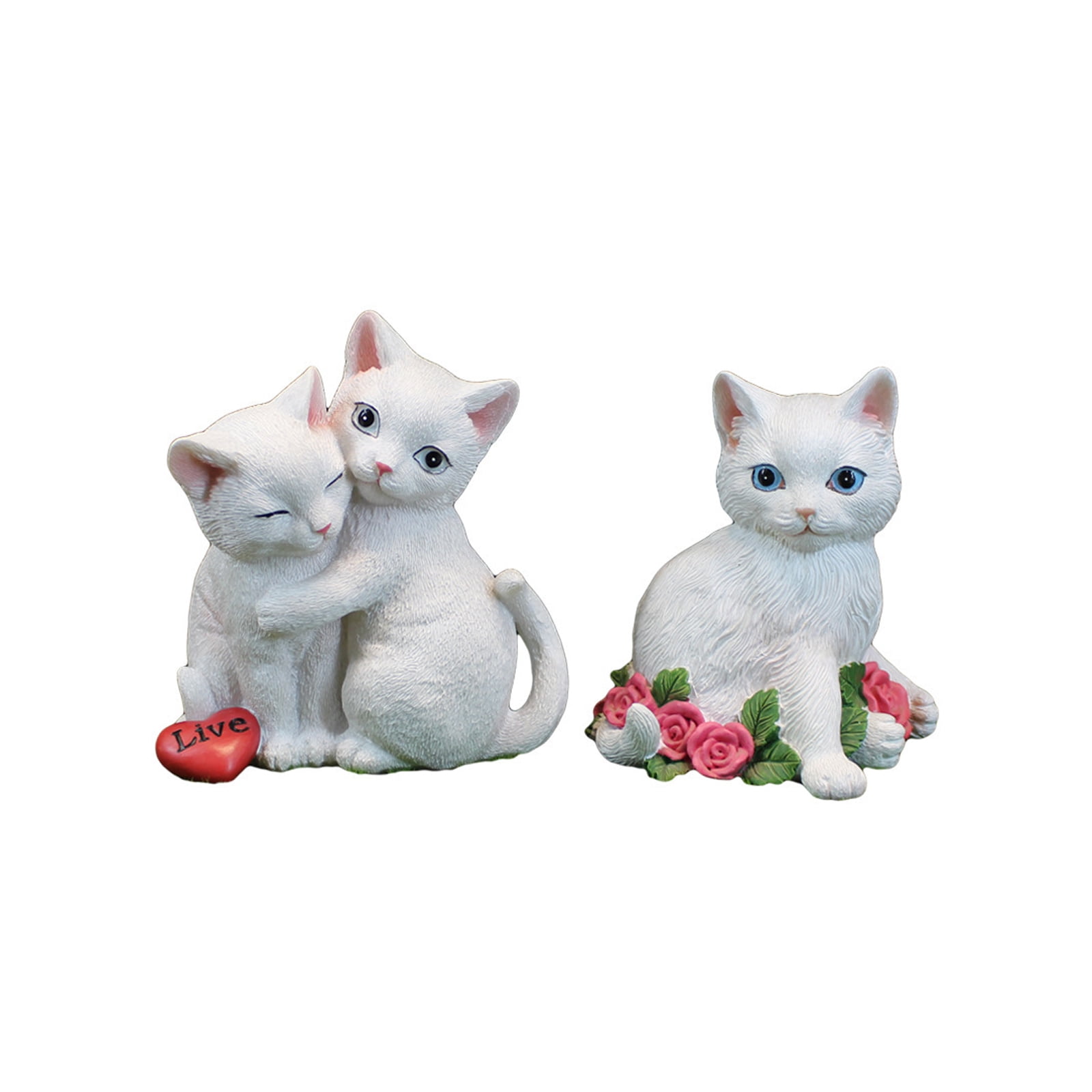 Lovers Cat Resin Ornaments Kitten Garden Statue Simulation Cuteness