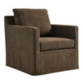 thumbnail image 6 of Serene Fabric Slipcovered Swivel Armchair in Mocha, 6 of 9
