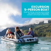 Intex Excursion 5 Inflatable Boat Set w/Transom Mount Trolling Motor