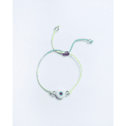 BY FABRIZIO DESIGN Ferrara Adjustable Bracelet in Purple Crystal with White Nazar Charm