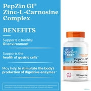 Doctors Best PepZin GI, Zinc-L-Carnosine Complex, Non-GMO, Vegan, Gluten Free, Soy Free, Digestive Support, 120 Veggie Caps