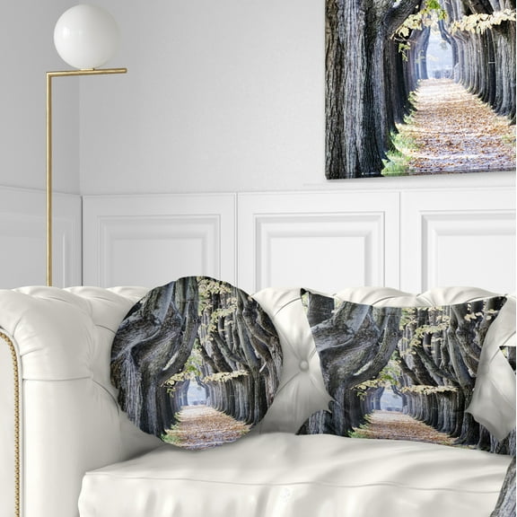 Designart Tree Outside Lucca Italy - Landscape Photo Throw Pillow - 12x20