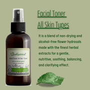 Just Nutritive Facial Toner, Hydrates & Refreshes with Rose Water, Alcohol Free, All Skin Types, 4oz