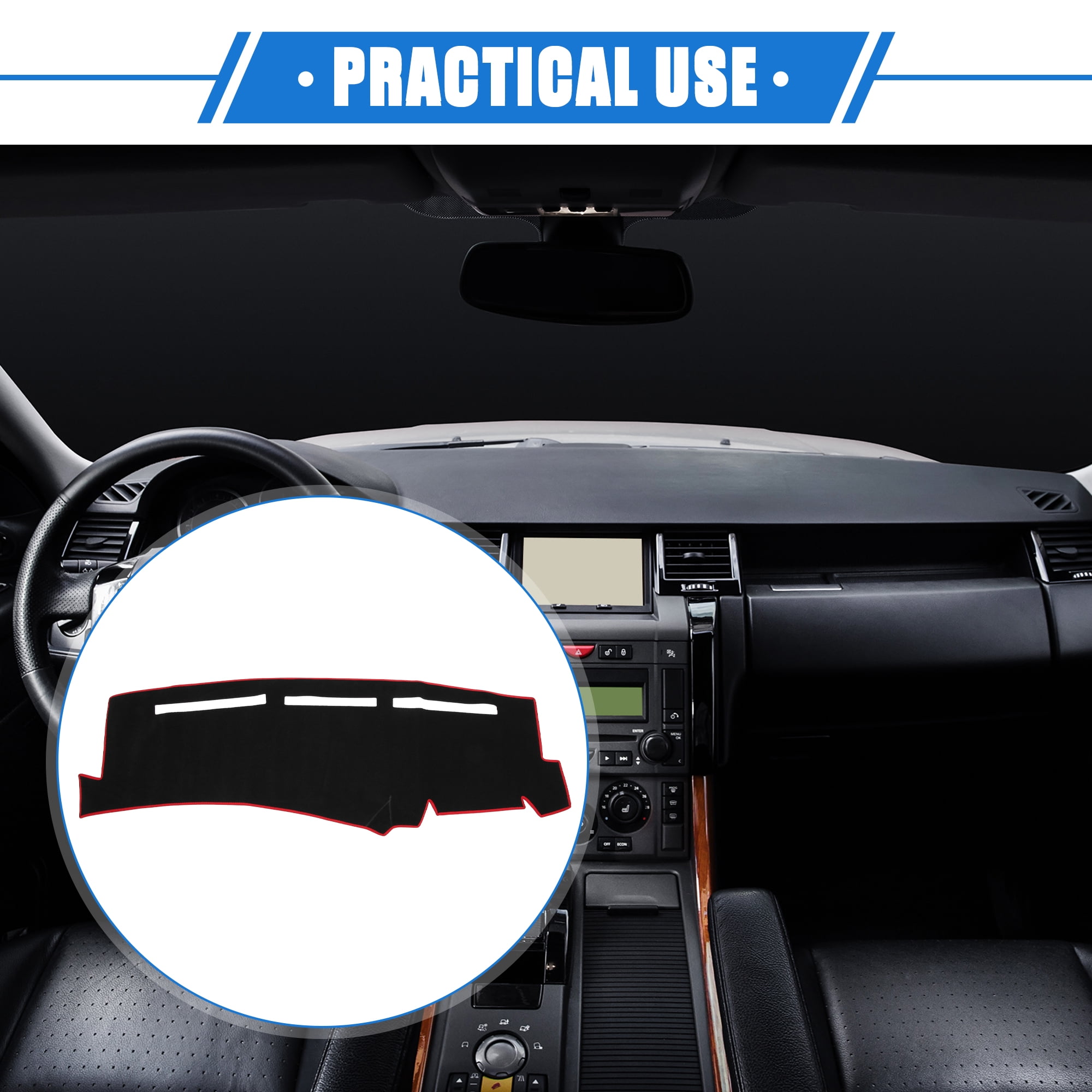 Unique Bargains Dashboard Cover Mat for Chevy Silverado 1999-2006 Durable Polyester Red Front Dash Cover Mat