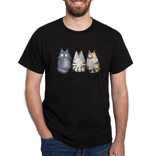 CafePress - Three 3 Cats Light T Shirt - Men's Classic Cotton T-Shirts