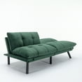 thumbnail image 5 of Sesslife 71" Velvet Futon Sofa Bed with Adjustable Armrests, Convertible Futon Couch, Sectional Couches for Living Room, Bedroom, Apart, Office, 3-Level Adjustable Backrest(Green), 5 of 9