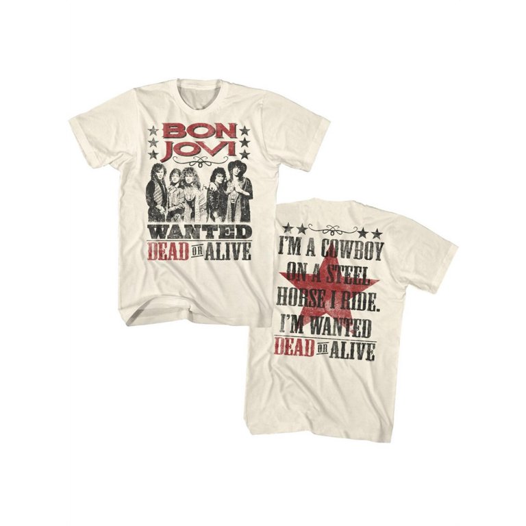 Men's Bon Jovi Dead Or Alive X2 T-shirt Large Natural - Walmart.com