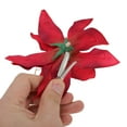 thumbnail image 4 of Unique Bargains 2 Pcs Hair Clip Grace Artificial Flower Duckbill Clip Red, 4 of 5