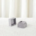 thumbnail image 5 of REGALWOVEN Velvet Square Ring Box for Proposal, Engagement, Wedding, Ceremony, Jewelry Ring Box Storage Ring Holder Box Gray 2*2*2in, 5 of 6