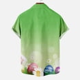 thumbnail image 5 of OKBOP Mens Button Up Shirts,Summer Button Up Oversized Beach Short Sleeve Striped Casual Crew Neck T-shirt with Pocket Fathers Day Gift Clearance Green L(8), 5 of 5