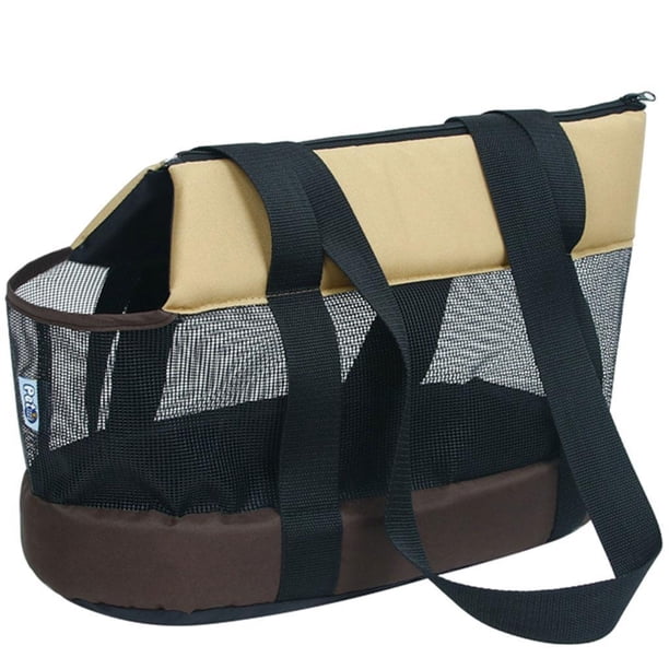 Bolsa de transporte para mascotas Sunnimix Ventilada y plegable Marrón L