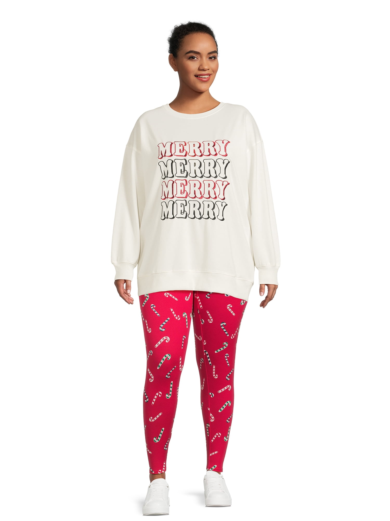 Christmas Women's Plus Size Merry Embroidered Sweatshirt from Feeling Festive