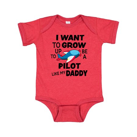 

Inktastic I Want To Grow up To Be a Pilot Like My Daddy Gift Baby Boy or Baby Girl Bodysuit