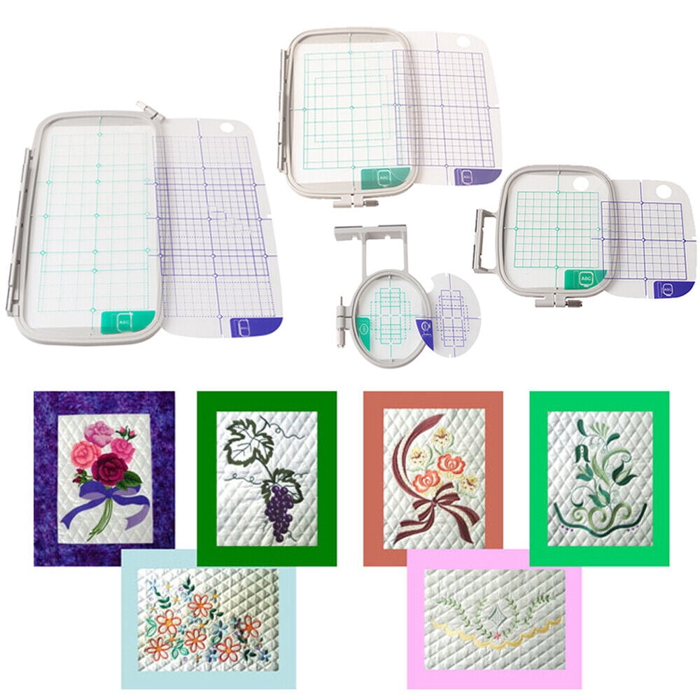 Wuzstar Set of 4 Embroidery Hoops Replace for Brother PE700 PE770 PE700II PE780D PE800 Sewing Machine Embroidery Machine Hoops Set