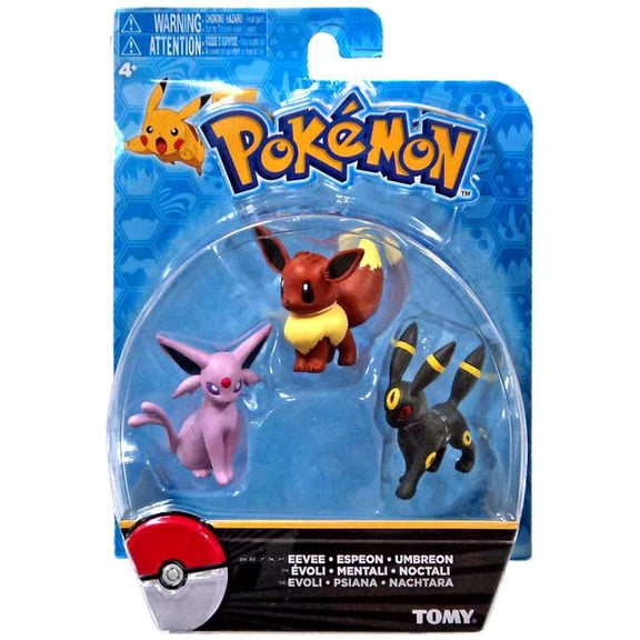Pokemon Action Pose Eevee, Espeon & Umbreon Mini Figure 3-Pack