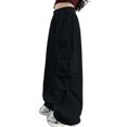 thumbnail image 3 of Rvasteizo Fall Winter Girls Cargo Pants Solid Elastic Waist Loose Cut Casual Kids Trousers 5 Years, 3 of 5