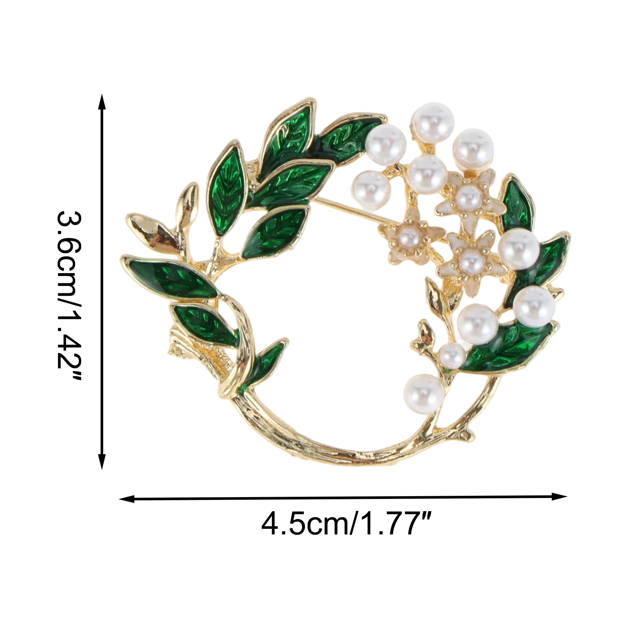 Unique Bargains Elegant Gardenia Brooch in Green Color for Fashion Accessories