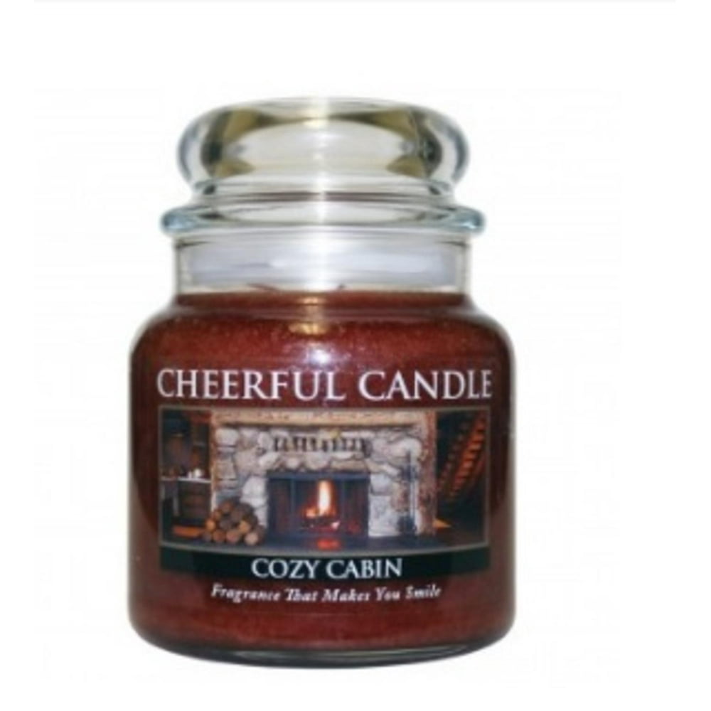 A Cheerful Giver Cozy Cabin Scented 2Wick Glass Jar Candle 16 oz