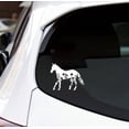 thumbnail image 3 of Horse White Silhouette in Motion Car Decal with Floral Design, Cowboys Western Iconic Animal Vinyl Car Sticker, Bumper, Rear, Window, Trunk as Car Decals 1PC (White), 3 of 3