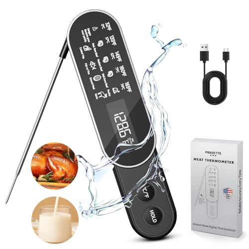 3X Faster Instant Read Meat Thermometer 2025 – Rechargeable, Wireless, Waterproof – BBQ, Grill, etc. – Home Decor, Kitchen & Other