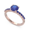 thumbnail image 2 of 2.25 Ct Round Shape Blue Sapphire Gemstone Sparkle Engagement Ring for Women Solid 14K Rose Gold Size 3.5 by Diamond-Capitals, 2 of 7
