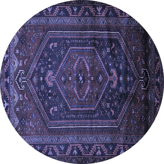 Ahgly Company Indoor Round Persian Blue Traditional Area Rugs, 7' Round