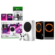 Angle View: Latest Xbox All Digital 512GB SSD Fortnite & Rocket League Bundle - White Xbox Console, Wireless Controller and Limited In Game Items with AC Valhalla and Mytrix Skin Eclipse