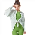thumbnail image 3 of Camisas de Larga con Protección Solar UV UPF 50+ para Mujer, para Pesca, Senderismo, con Botones Verde Tierno L, 3 of 8