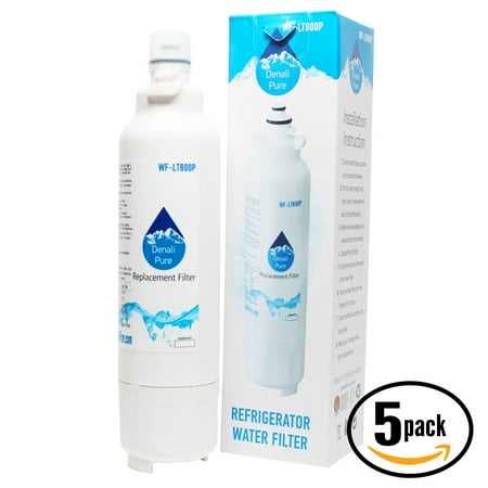 

5-Pack Replacement LG LSXS26326B Refrigerator Water Filter - Compatible LG LT800P ADQ73613401 Fridge Water Filter Cartridge - Denali Pure Brand
