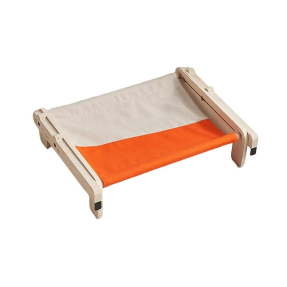 hengtong Cat Window Perch Steady Seat Bed Removable Shelf Wood Frame Resting Lounge Chair Orange Gray