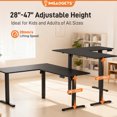 thumbnail image 4 of IMGadgets L-Shaped Electric Standing Desk (Black) | 63" x 55" Large Workspace | Flexible Right or Left Configuration | Dual Motor Sit Stand Desk | Ergonomic Height Adjustable Desk 28"-47", 4 of 9