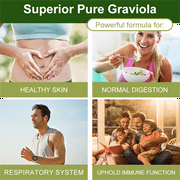 Mulittea Soursop Graviola Capsules 1000mg Leaf & Fruit Extract | 120 Capsules | High Potency