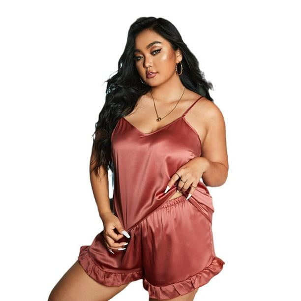 Plus size hotsell satin shorts