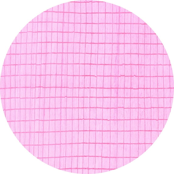 Ahgly Company Indoor Round Solid Pink Modern Area Rugs, 3' Round