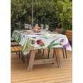 thumbnail image 4 of 52x70 Inch Outdoor Tablecloth with Umbrella Hole Zipper Rectangle Spring Summer Flowers Rectangular Tablecloths Outside Waterproof Farmhouse Floral Botanical Patio Table Cloth Cover for Picnic Party, 4 of 8