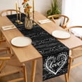 thumbnail image 3 of Valentine's Day Table Runner - 108 Inch Long, Kitchen Dining Table Runner Dresser Scarves, Love Branches Vintage Wood Grain Black Farmhouse Decor for Coffee Tables Wedding Party Banquet, 3 of 8