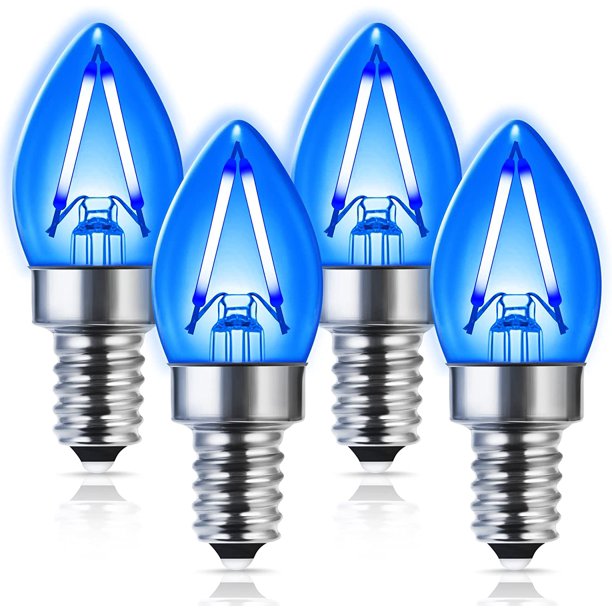 Bombilla LED C7 Mini Candelabro, DORESshop no regulable C7 LED filamento noche bombilla, 2 W (equivalente a 20 W), base de candelabro E12, blanco cálido 2700 K 150 lm, perfecto para vacaciones, Navida