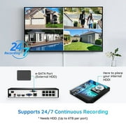 Reolink 8MP 8CH NVR Dome PoE Camera System Security Smart Home Detect 2TB HDD 24/7-Record 4Pcs 800D4