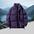 thumbnail image 3 of Men's Full Zip Sweatshirts and Tall Casual Stand Collar Workout Jackets - Lightweight Athletic Coat for Autumn Winter Outdoor Sports, Gym Training, and Festive Activities,Sky Blue,L, 3 of 5