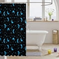 thumbnail image 3 of Manfei Cute Stars Moon Shower Curtain 72Wx72L,Starry Sky Bathroom Curtain,Black Blue, 3 of 5