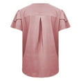 thumbnail image 6 of HAiming Women's Short Sleeve T-Shirt Dressy Casual Round Neck Basic Ruffle Cute Summer Top 2025 Spring Fashion Clothes, 6 of 9