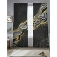 thumbnail image 2 of Black Marble Sheer Curtains 96 Inch Length 2 Panels Set, Gold Abstract Vintage Modern Grey Art Voile Window Treatment Semi Sheer Long Curtains Drapes for Bedroom/Living Room/Kitchen 52"x96"x2, 2 of 7