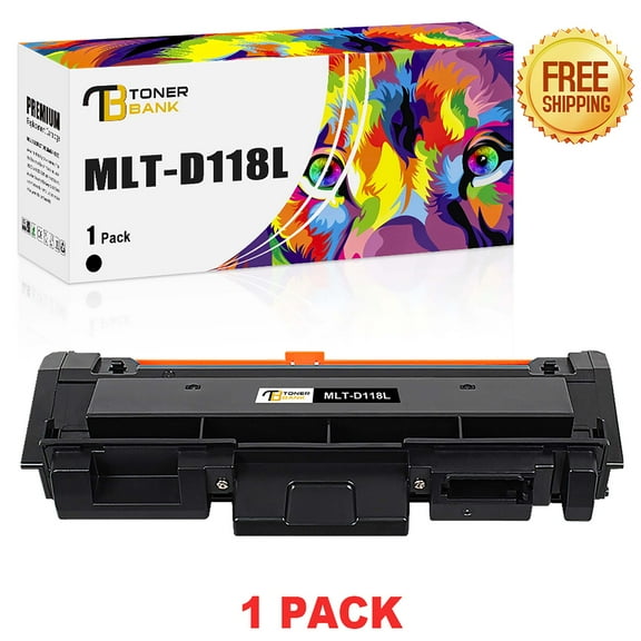 Toner Bank 1-Pack Compatible Toner Cartridge for Samsung MLTD118L MLT-D118L MLT-D118L/XAA Work for Samsung M3015DW & M3065FW,Black