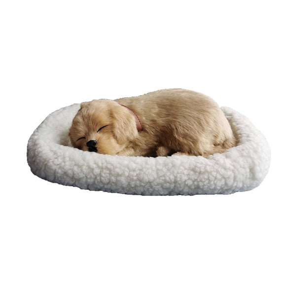BESTSKY Realistic Pet Plush with Breathing Simulation, Handcrafted Kawaii Animal Toy, Soft Faux Fur Cat Dog Desk Decor & Gift