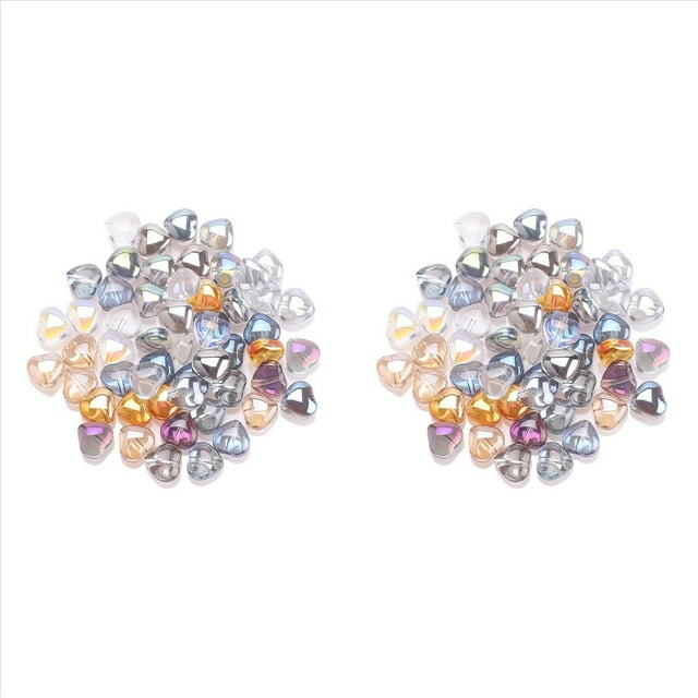 200 Cuentas de Corazón, Cuentas de Cristal de 8 mm, Cuentas Espaciadoras Pequeñas en Forma de Corazón para Joyería, Pulsera, Manualidades DIY