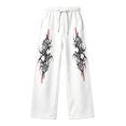 thumbnail image 4 of Luvior Y2k Baggy Sweatpants Boy and Girls Gothic Graphic Elastic Waist Wide Leg Track Pants Drawstring Athletic Joggers with Pockets, 4 of 5